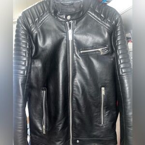 Zara Black Leather Biker Jacket